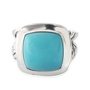 David Yurman Albion Turquoise 14mm Ring in Sterling Silver Blue